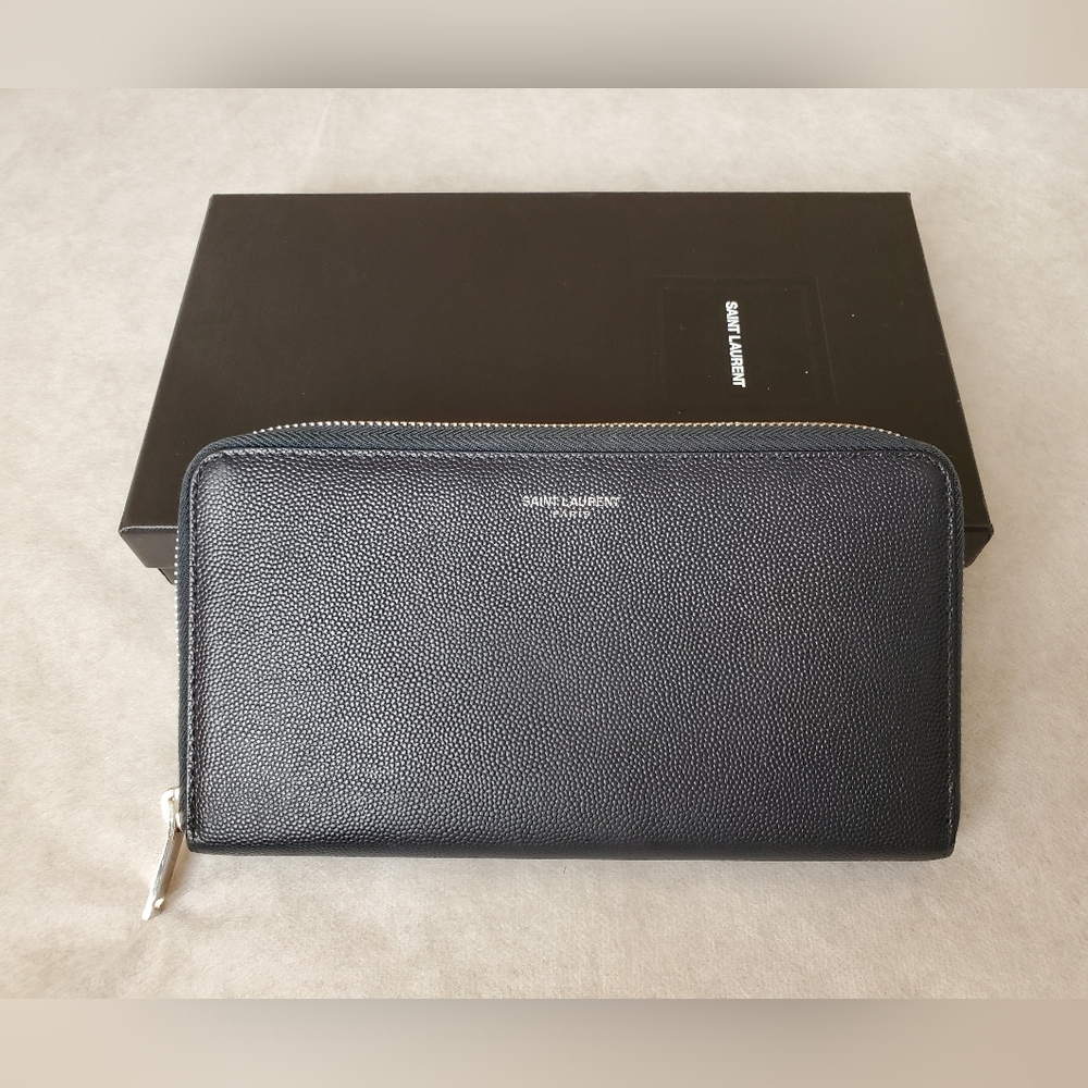YSL Black Zippy Wallet